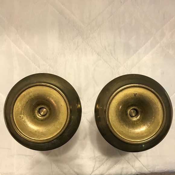 Vintage pair of brass candlestick holders‎ - Picture 4 of 5